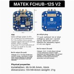 Original MATEK PDB FCHUB-12S V2 Cinelifter Drone Toy 12V Output 440A Current Sensor 3-12S RC Airplane X-Class 6mm Shaft